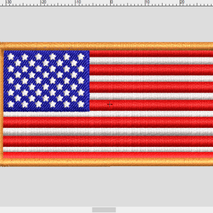 USA Flag Embroidery Digitized File – 2.6" Left Chest & Cap Size